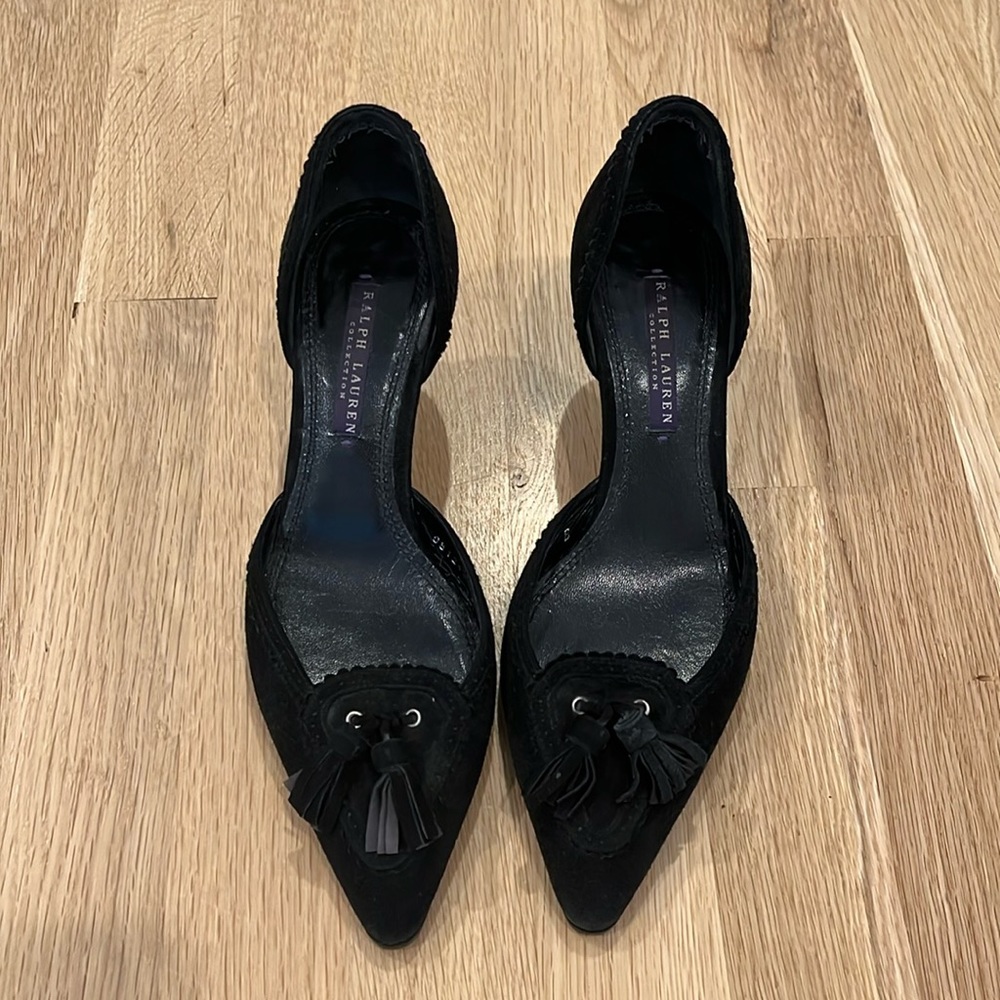 Ralph Lauren Collection Purple Label Black Suede Shoes